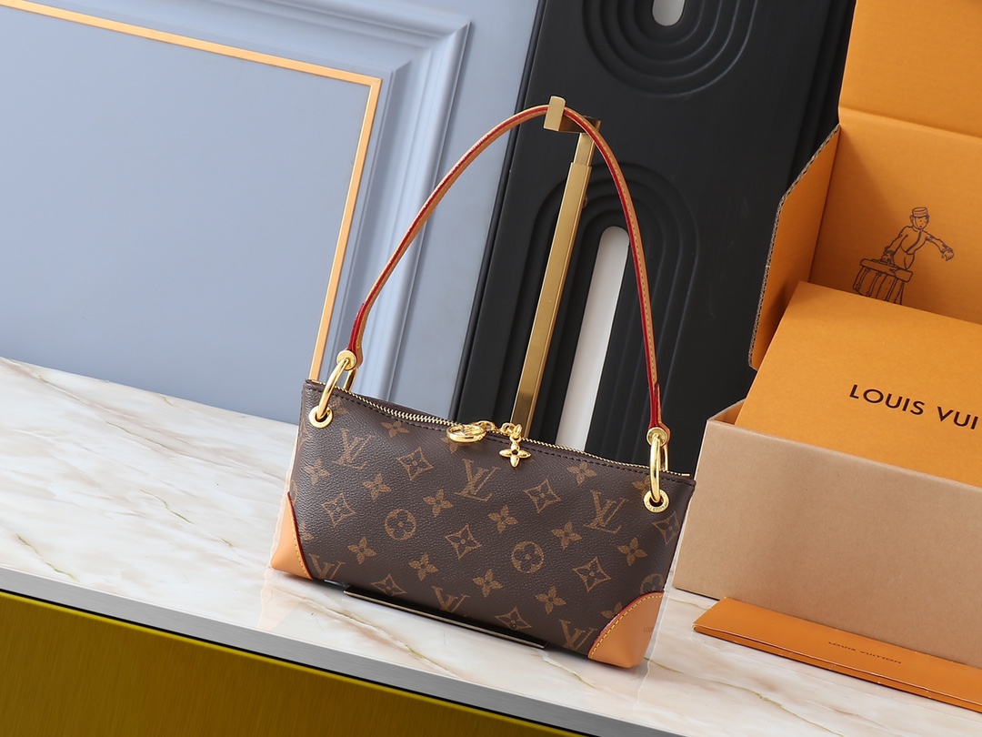 LV Classic Handbag Monogram Canvas Padlock Detail Street Style